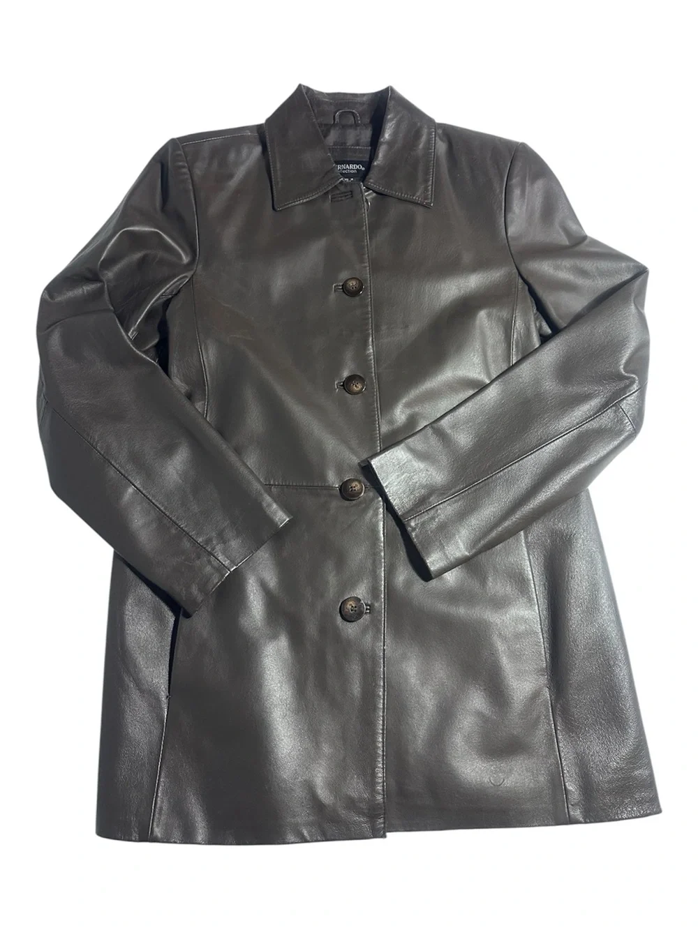 Bernardo Collection brown genuine leather coat women’s small